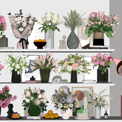 现代花瓶花卉组合