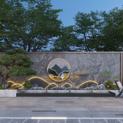 新中式庭院景墙