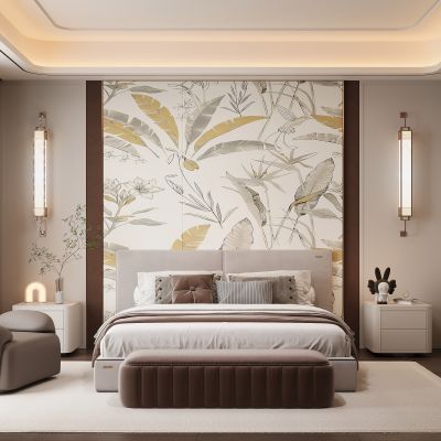 现代家居卧室 双人床 主卧 饰品摆件