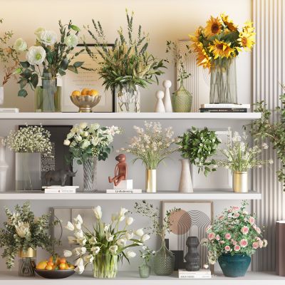 现代花瓶花卉组合