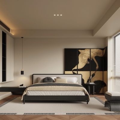 现代中古风卧室