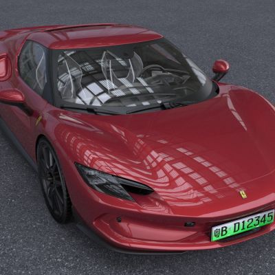 法拉利296GTB超级豪华跑车汽车带内饰