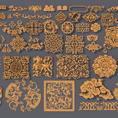 中式雕花_角花_