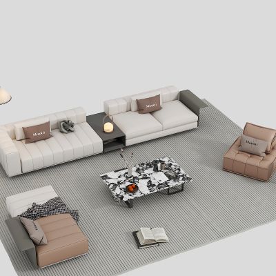 Minotti现代沙发茶几组合