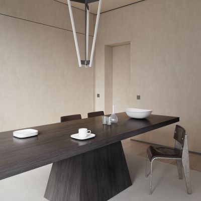 侘寂极简餐厅 餐桌椅 吊灯