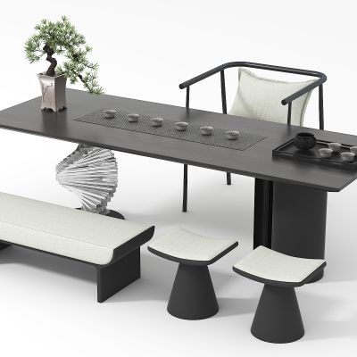 新中式茶桌椅组合