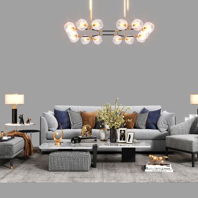 现代轻奢沙发茶几组合