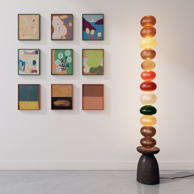 现代落地灯 挂画