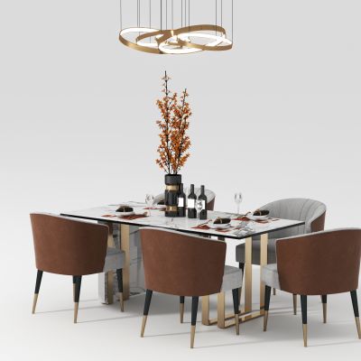 现代轻奢餐桌椅组合