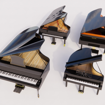 现代风格钢琴 钢琴组合3D模型