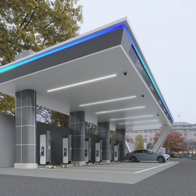 现代科技感新能源充电站