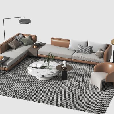 现代轻奢沙发茶几组合