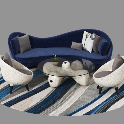 现代休闲沙发茶几组合