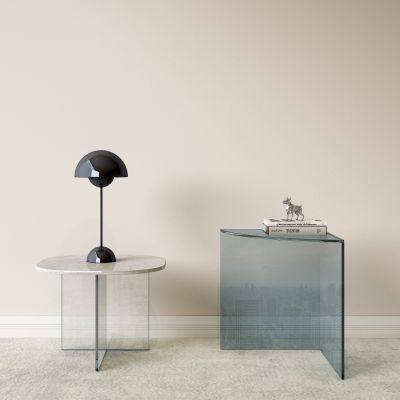 现代玻璃茶几组合