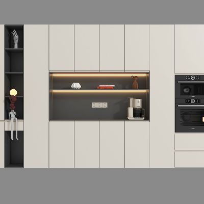 现代酒柜 直饮机 酒柜摆件 消毒柜 烤箱