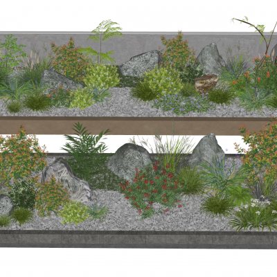 现代景观植物组合3D模型