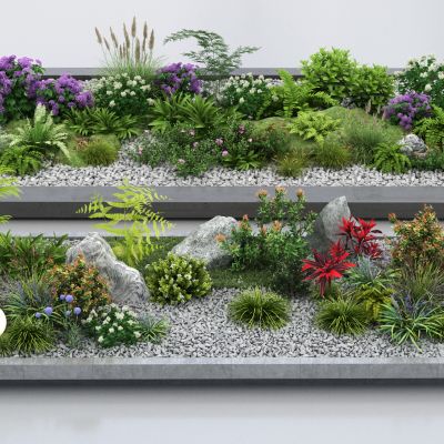 现代景观植物组合3D模型