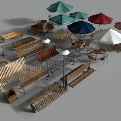 现代太阳伞 休闲椅 遮阳棚 