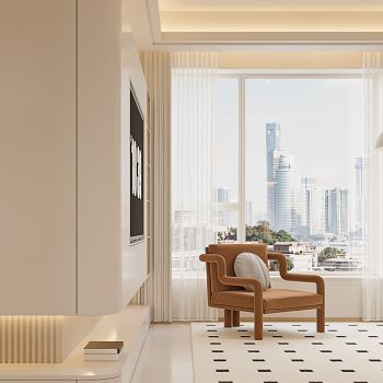 现代奶油风客餐厅