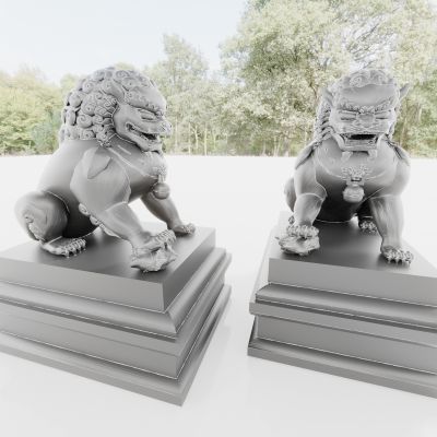 狮子 雕塑 石狮子 动物雕塑