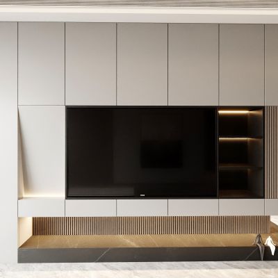 电视柜 电视背景墙 电视机