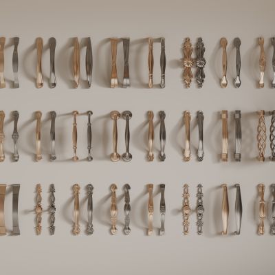 简欧金属门把手 欧式拉手组合