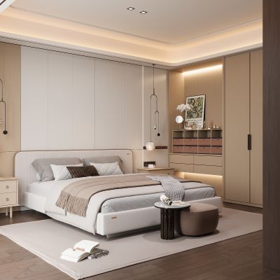 现代家居卧室 双人床 主卧 饰品摆件