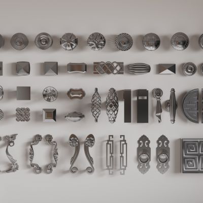 简欧金属门把手 欧式拉手组合