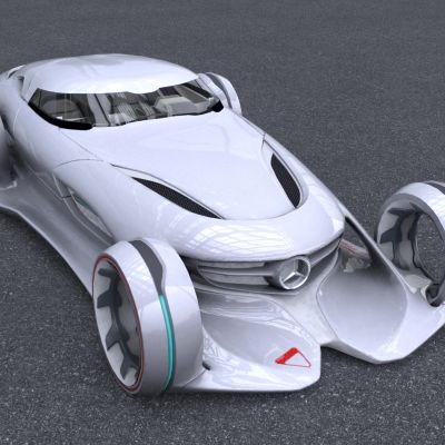 奔驰银色闪电概念跑车汽车