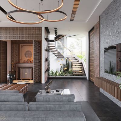 现代别墅内部 客餐厅