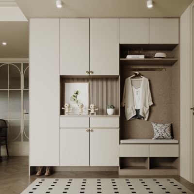 现代入户玄关柜 鞋柜 衣服 包包