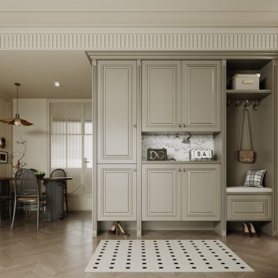 现代入户玄关柜 鞋柜 衣服 包包