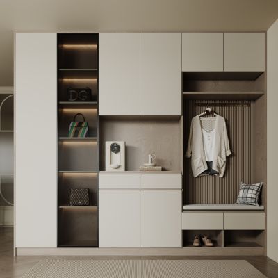 现代入户玄关柜 鞋柜 衣服 包包