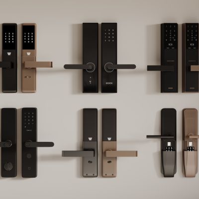 现代智能锁 指纹锁 电子锁 密码锁