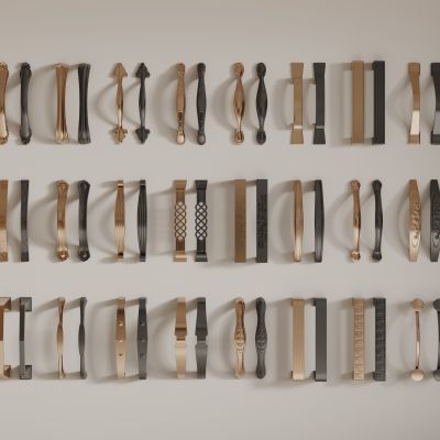 简欧金属门把手 欧式拉手组合