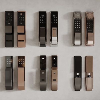 现代智能锁 指纹锁 电子锁 密码锁