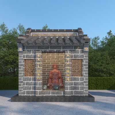 中式户外土地庙