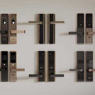 现代智能锁 指纹锁 电子锁 密码锁
