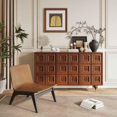 现代中古风边柜 斗柜 储物柜