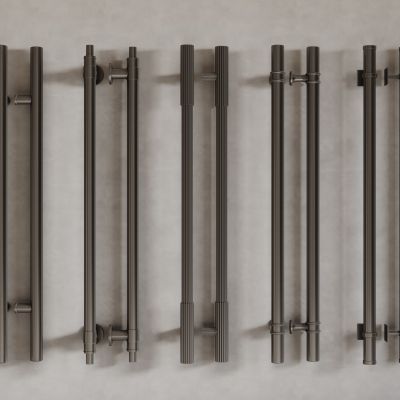 现代金属门把手 长拉手组合