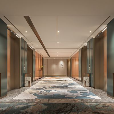 现代酒店电梯间