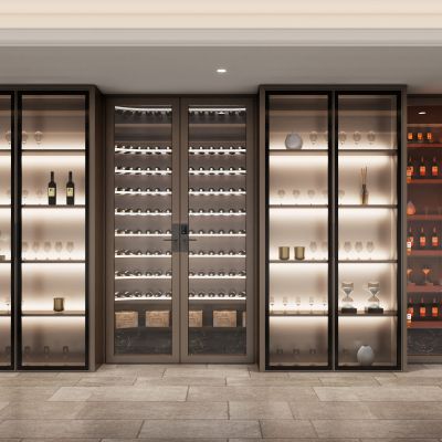 不锈钢实木红酒窖冷藏室恒温室恒温柜展示柜冷藏柜红酒酒窖