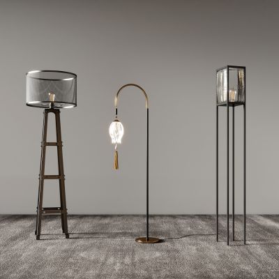 简约落地灯不锈钢铁艺布艺现代落中式欧式地灯