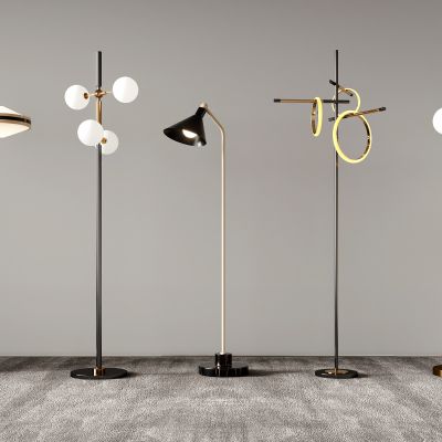 简约落地灯不锈钢铁艺布艺现代落中式欧式地灯