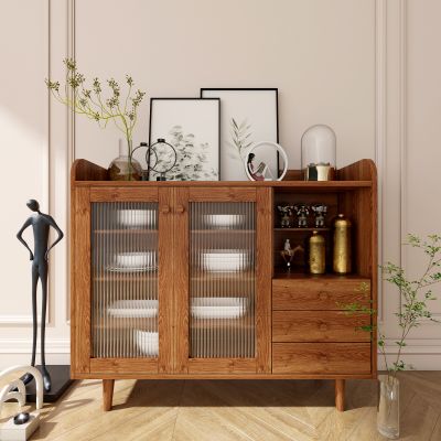 现代侘寂奶油风餐边柜玄关柜边柜装饰柜酒柜