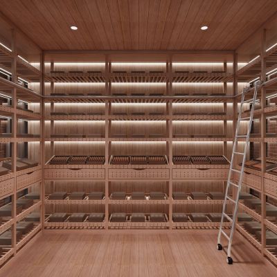 不锈钢实木雪茄柜冷藏室恒温室恒温柜展示柜冷藏柜雪茄柜窖