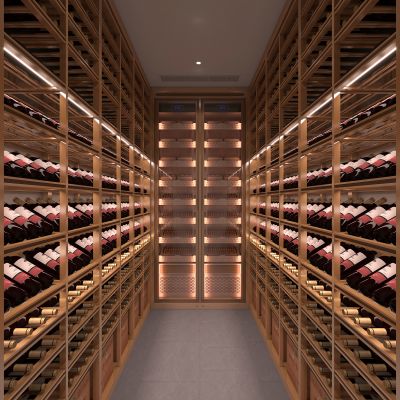 不锈钢实木红酒窖冷藏室恒温室恒温柜展示柜冷藏柜红酒酒窖