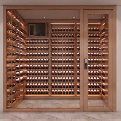 不锈钢实木红酒窖冷藏室恒温室恒温柜展示柜冷藏柜红酒酒窖