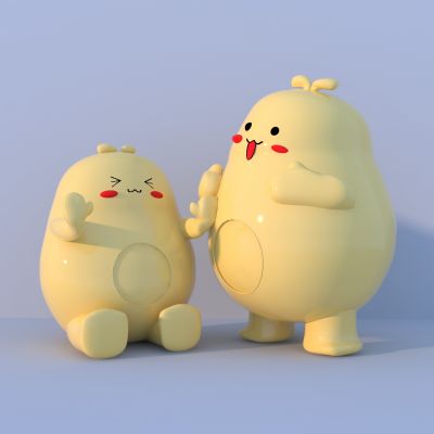 现代卡通动物卡通角色卡通小动物摆件雕塑小品