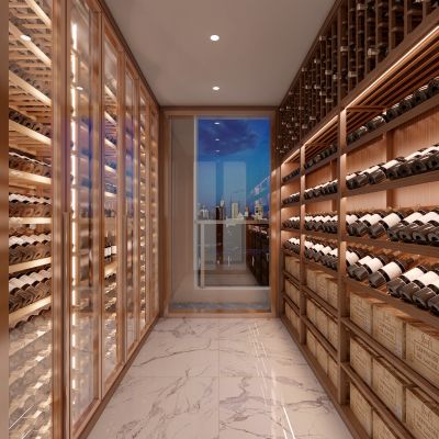 不锈钢实木红酒窖冷藏室恒温室恒温柜展示柜冷藏柜红酒酒窖